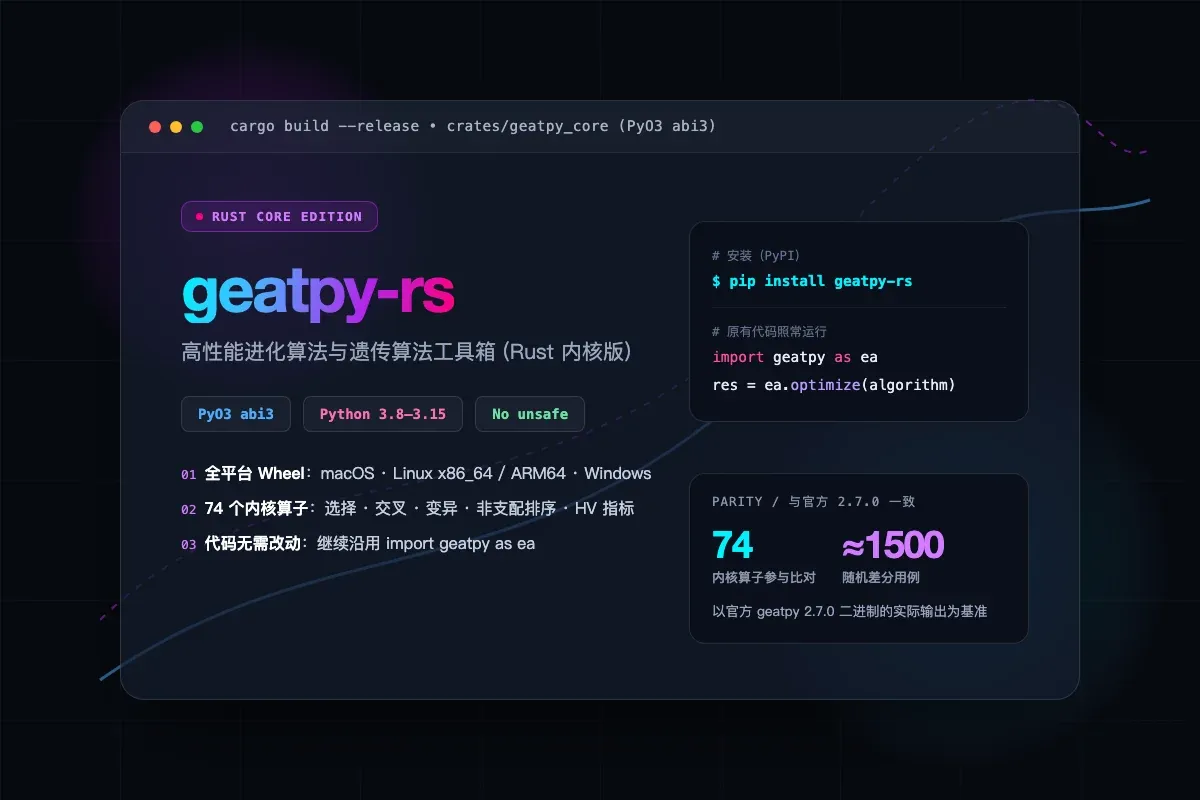 geatpy-rs 高性能进化算法工具箱